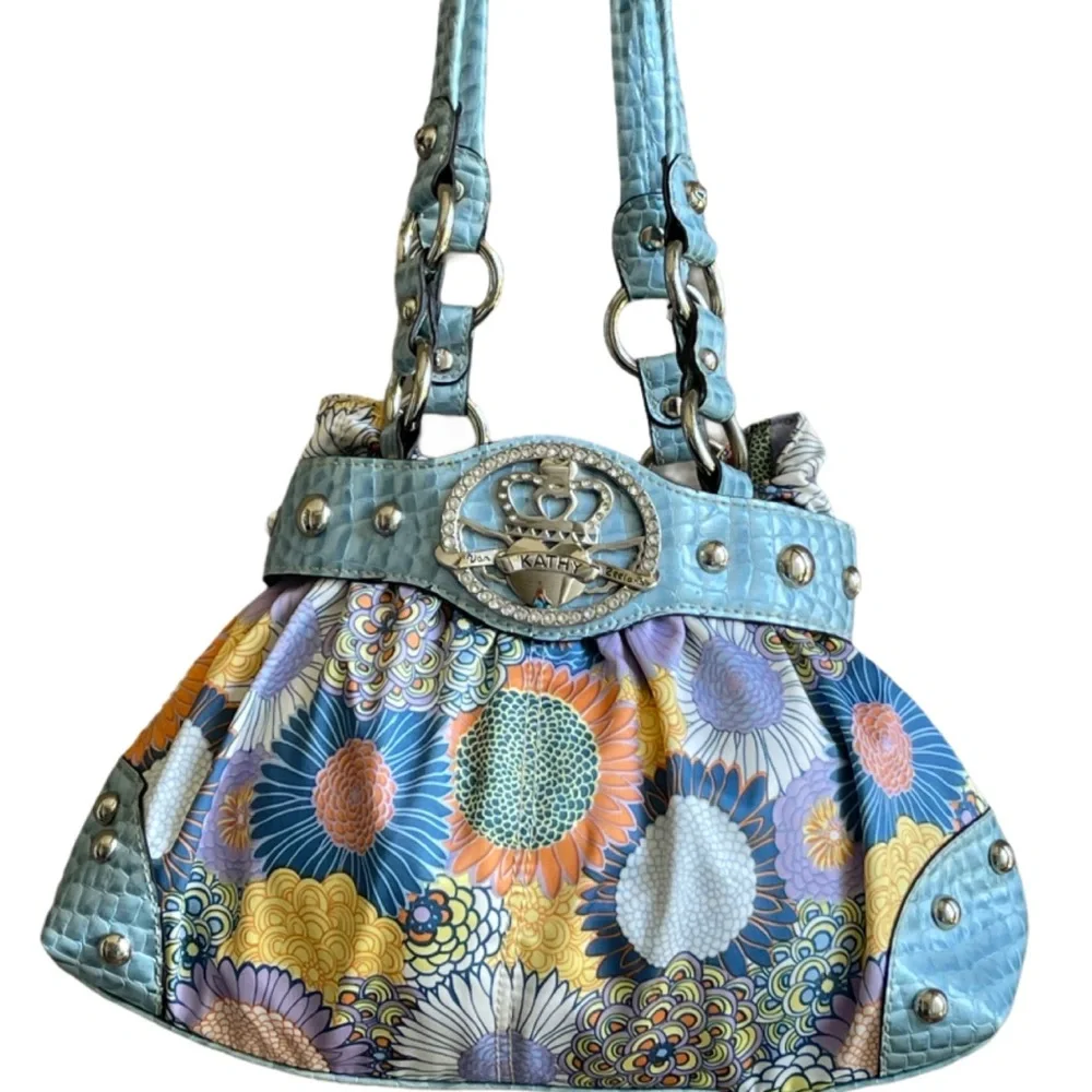 Kathy Van Zeeland Multi color Floral Handbag